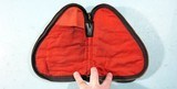 VINTAGE BROWNING ZIPPERED PISTOL RUG / CASE FOR MODEL 1910 OR 71 .380ACP OR .32ACP PISTOL, 10"X 7" RED FLANNEL LINED. - 2 of 5