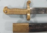 EXCELLENT COLLINS U.S.N. NAVY MODEL 1861 “PLYMOUTH” RIFLE SABER BAYONET AND SCABBARD. - 3 of 4