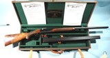 CASED PRE-WAR WINCHESTER MODEL 21 TOURNAMENT GRADE 12 GA. SKEET GUN CA. 1935 W/EXTRA FACTORY NUMBERED TO GUN 30” BARRELS & FACTORY LETTER. - 1 of 14