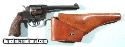COLT COMMERCIAL MODEL 1896 NEW ARMY & NAVY D.A. 38 LONG COLT CAL. REVOLVER CA. 1899 W/ M1909 HOLSTER.