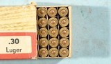 FULL BOX OF VINTAGE NORMA .30 LUGER (7.65) CARTRIDGES OR AMMUNITION. - 6 of 7