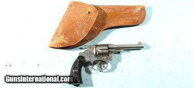 COLT POLICE POSITIVE ORIGINAL NICKEL .32 COLT CAL. 4” REVOLVER MFG. 1916 W/ORIGINAL HOLSTER.