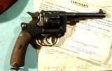 WW2 FRENCH ST. ETIENNE MODEL 1892/21 D.A. 8MM ORDNANCE REVOLVER W/HOLSTER AND 92ND CAVALRY RECONNAISSANCE SQUADRON CAPTURE PAPERS. - 2 of 12