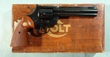 1977 COLT PYTHON .357 MAGNUM 6" BLUE REVOLVER IN ORIG BOX. - 1 of 9