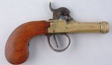 LIEGE PERCUSSION .40 CAL. SINGLE SHOT BOX LOCK BRASS POCKET PISTOL CA. 1830’S. - 2 of 5