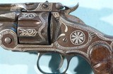 RARE SMITH & WESSON NEW MODEL NO. 3 RUSSIAN SILVER NIELLO INLAID .44 CAL. REVOLVER CA. 1877. - 7 of 8