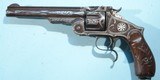 RARE SMITH & WESSON NEW MODEL NO. 3 RUSSIAN SILVER NIELLO INLAID .44 CAL. REVOLVER CA. 1877. - 2 of 8