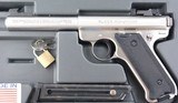 RUGER MARK II SEMI-AUTO .22 LONG RIFLE CAL. 5 1/2” BULL BARREL STAINLESS PISTOL W/ORIG. BOX. - 2 of 5