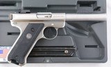 RUGER MARK II SEMI-AUTO .22 LONG RIFLE CAL. 5 1/2” BULL BARREL STAINLESS PISTOL W/ORIG. BOX. - 3 of 5