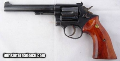 SMITH & WESSON K-22 K22 TARGET MASTERPIECE DOUBLE ACTION .22 LONG RIFLE CAL. 6” REVOLVER CIRCA 1951.