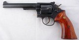 SMITH & WESSON K-22 K22 TARGET MASTERPIECE DOUBLE ACTION .22 LONG RIFLE CAL. 6” REVOLVER CIRCA 1951. - 1 of 7
