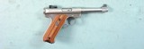 RUGER MARK II STAINLESS SEMI-AUTO .22 LONG RIFLE CAL. 5 1/4” TARGET PISTOL W/BOX. - 2 of 4