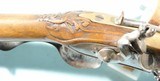 AMERICAN REVOLUTIONARY WAR ERA EXCEPTIONAL FRENCH ELLIPTICAL-BORE BRONZE-BARREL FLINTLOCK BLUNDERBUSS WITH SPRING BAYONET. - 3 of 11