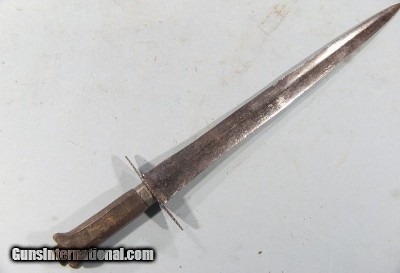 COLONIAL SOUTH WESTERN BUFFALO HORN HILT FIGHTING DIRK, CIRCA 1800-20.