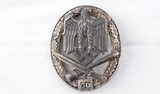 WW2 GERMAN NAZI GRADE THREE 50 ENGAGEMENT GENERAL ASSAULT BADGE. - 1 of 2