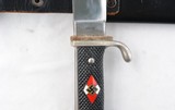 ORIGINAL WW2 GERMAN NAZI HITLER YOUTH DAGGER AND SCABBARD DATED 1940. - 4 of 6