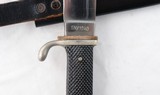 ORIGINAL WW2 GERMAN NAZI HITLER YOUTH DAGGER AND SCABBARD DATED 1940. - 3 of 6