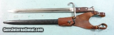 MAUSER ARGENTINE CONTRACT MODEL 1909 BAYONET W/MATCHING SCABBARD AND ORIG. LEATHER FROG.