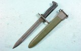 WW2 UTICA CUTLERY U.S. MODEL M1 OR M-1 GARAND RIFLE BAYONET WITH CORRECT M7 SCABBARD. - 2 of 11