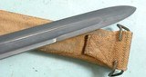 EARLY STYLE WW1 OR WWI U.S. MODEL 1905 "1918" RIFLE BAYONET WITH ORIGINAL CANVAS COVERED M1910 SCABBARD. - 8 of 10