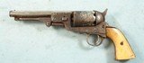 BELGIAN COLT BREVETTE .36 CAL. 6” OCTAGON ENGRAVED PERCUSSION NAVY REVOLVER CIRCA 1860’S. - 1 of 8