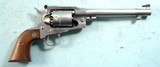 RUGER OLD MODEL ARMY .44 CAL BLACK POWDER MUZZLELOADING STAINLESS REVOLVER, CIRCA 1978. - 2 of 8