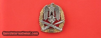 WW2 GERMAN NAZI WEHRMACHT GENERAL ASSAULT 100 ENGAGEMENT BADGE MAKER STAMPED JFS ON BACK.