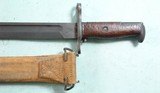 EARLY STYLE WW1 OR WWI U.S. MODEL 1905 "1918" RIFLE BAYONET WITH ORIGINAL CANVAS COVERED M1910 SCABBARD. - 4 of 10