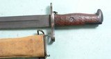 EARLY STYLE WW1 OR WWI U.S. MODEL 1905 "1918" RIFLE BAYONET WITH ORIGINAL CANVAS COVERED M1910 SCABBARD. - 3 of 10
