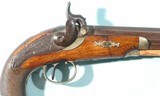 BRITISH MANUFACTURED HENRY DERINGER STYLE PERCUSSION SILVER MOUNTED PISTOL FOR THE AMERICAN MARKET BY RICHARD HOLLIS & SONS CA. 1840’S-50’s. - 3 of 6