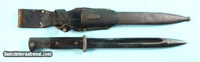PRE WW2 UNMARKED MAUSER K98K TYPE BAYONET FOR POSSIBLE EXPORT OR PORTUGEUSE CONTRACT.