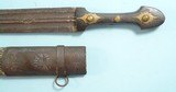 GEORGIAN OR CAUCASIAN QAMAS KINJAL AND SCABBARD WITH SILVER INLAY CIRCA EARLY 19TH CENTURY. - 2 of 13