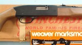 MINT NEW IN BOX WINCHESTER MODEL 190 SEMI-AUTO .22S,L,LR RIFLE CIRCA 1970 W/PAPERS AND WITH WEAVER 4X MARKSMAN SCOPE IN MATCHING BOX. - 3 of 10