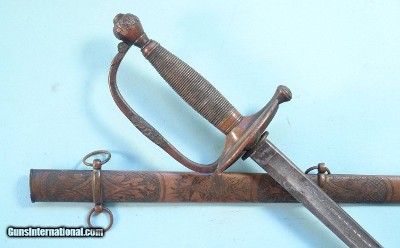 RARE CIVIL WAR ERA N.P. AMES U.S. 1840 GENERAL OFFICER’S SWORD AND SCABBARD CIRCA 1862-3.