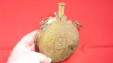 MOROCCAN ENGRAVED BRASS POWDER FLASK CIRCA 1800’S. - 1 of 5