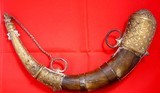 EARLY AND ORNATE MOROCCAN MIQUELET LOCK MUSKET POWDER HORN CIRCA LATE 1700’S. - 1 of 10