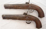 PAIR BALKAN PERCUSSION .64 CAL. OFFICER’S PISTOLS W/ ORNATE FLORAL WIRE INLAID STOCKS CA. 1850’S. - 2 of 10