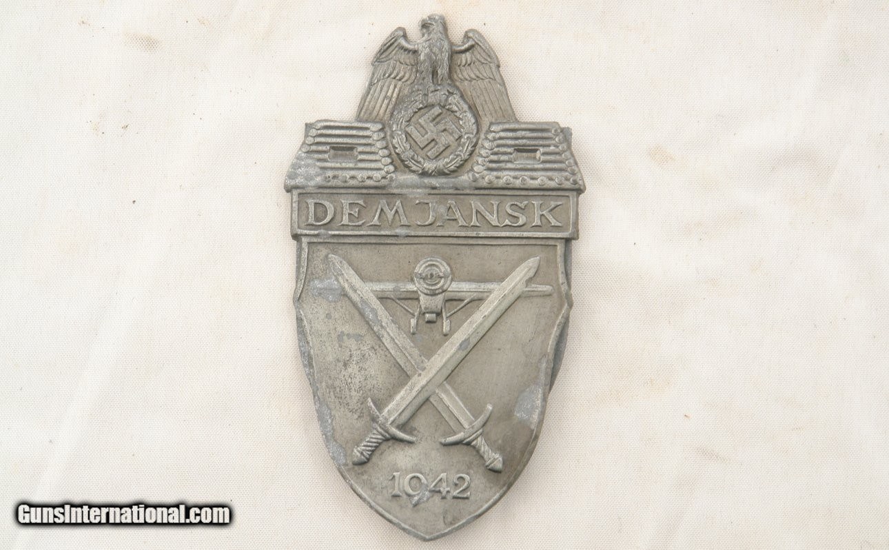 Ww2 German Wehrmacht Demjansk 1942 Campaign Arm Shield For Sale
