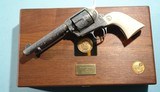 CASED FRANZ MARKTL CUSTOM ENGRAVED AND GOLD INLAID COLT NRA 1871-1971 CENTENNIAL .45LC CAL. 5 1/2” SINGLE ACTION ARMY REVOLVER CA. 1970’S. - 2 of 10