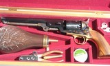 CASED NAVY ARMS CO. REPRODUCTION MODEL 1851 PERCUSSION .36 CAL. NAVY REVOLVER W/ACCESSORIES CA. 1970’S. - 2 of 5