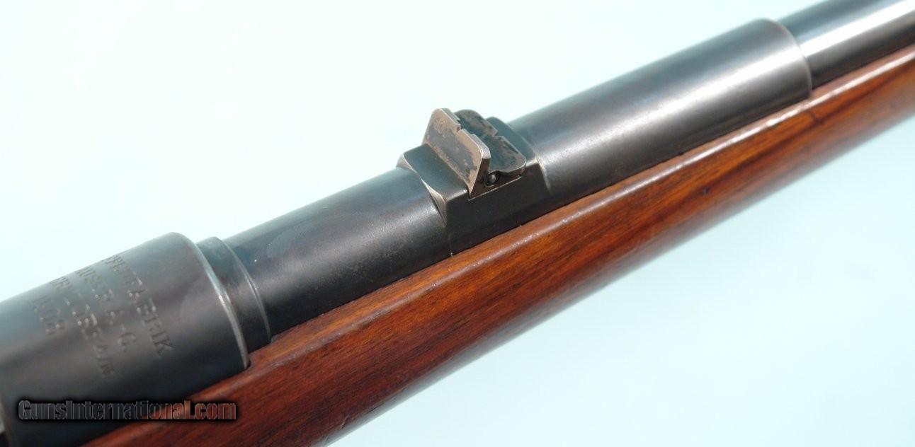 OBERNDORF COMMERCIAL MAUSER BANNER 98 ARMY MODEL C 8X57MM CAL. HUNTING  RIFLE DATED 1908 IN ORIGINAL WOODEN CASE.