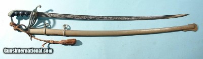 WW1 FRANCIS BANNERMAN U.S. MODEL 1902 ARMY OFFICER’S SWORD AND SCABBARD.