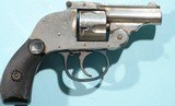 HARRINGTON & RICHARDSON NICKEL 1ST MODEL HAMMERLESS D.A. BICYCLE GUN .32S&W REVOLVER. - 2 of 4