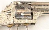 EXCEPTIONAL FACTORY EXHIBITION GRADE ENGRAVED MERWIN & HULBERT MEDIUM FRAME FOLDING HAMMER D.A. .38 CF CAL. 3 1/2” REVOLVER CIRCA 1880’S. - 4 of 8