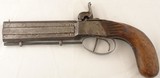 BELGIAN PERCUSSION OVER/UNDER OCTAGON .44 CAL. BELT PISTOL CIRCA 1860’S. - 2 of 6