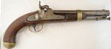 MEXICAN WAR H. ASTON U.S. MODEL 1842 PERCUSSION CAVALRY PISTL DATED 1848. 15” o/a with 8” smoothbore .54 cal. round barrel with stirrup ramrod. Lock s - 1 of 8