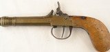 BELGIAN PERCUSSION BRASS BOX LOCK CANNON BARREL SINGLE SHOT POCKET PISTOL CIRCA 1840’S - 2 of 5