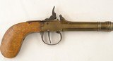 BELGIAN PERCUSSION BRASS BOX LOCK CANNON BARREL SINGLE SHOT POCKET PISTOL CIRCA 1840’S - 1 of 5