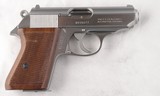 INTERARMS WALTHER PPK STAINLESS .380 ACP SEMI-AUTO PISTOL CA. 1980’S. - 2 of 6