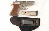 INTERARMS WALTHER PPK STAINLESS .380 ACP SEMI-AUTO PISTOL CA. 1980’S. - 3 of 6